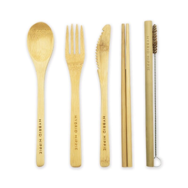 Bamboo Reusable Travel Cutlery Set