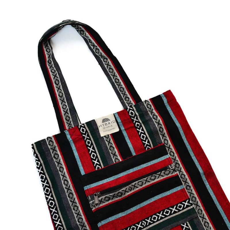 Cotton Tote Bag | Ethnic Red & Black - 100% Organic Cotton