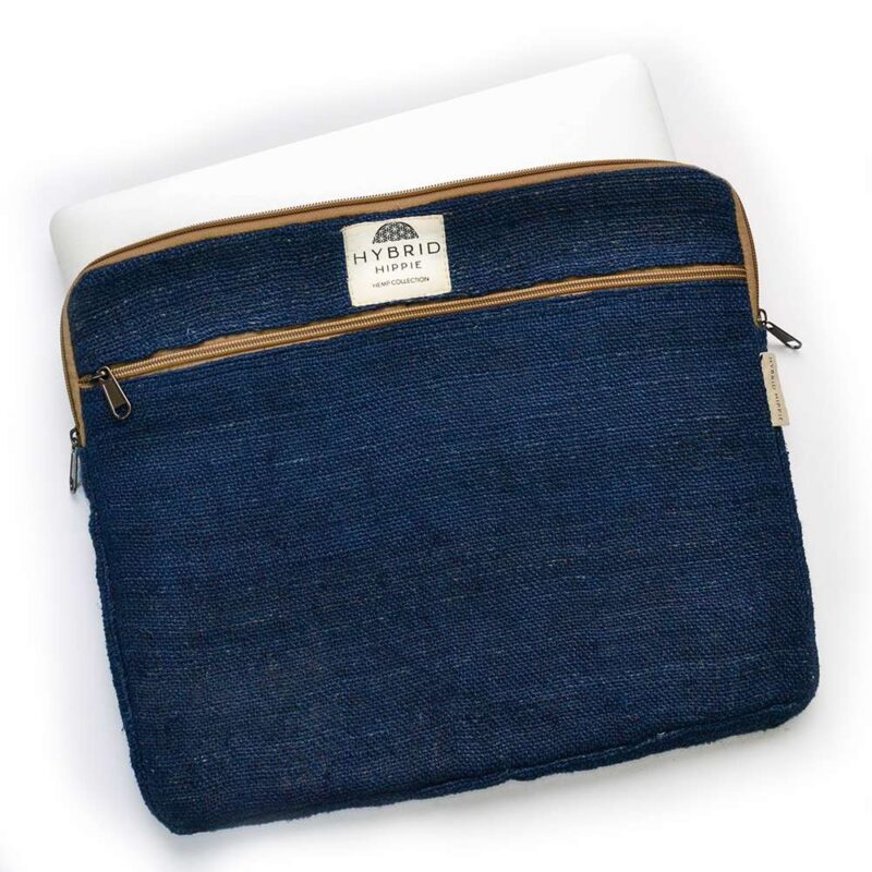 Hemp Laptop Sleeve - 13/14" | Midnight Blue - 100% Natural Himalayan Hemp