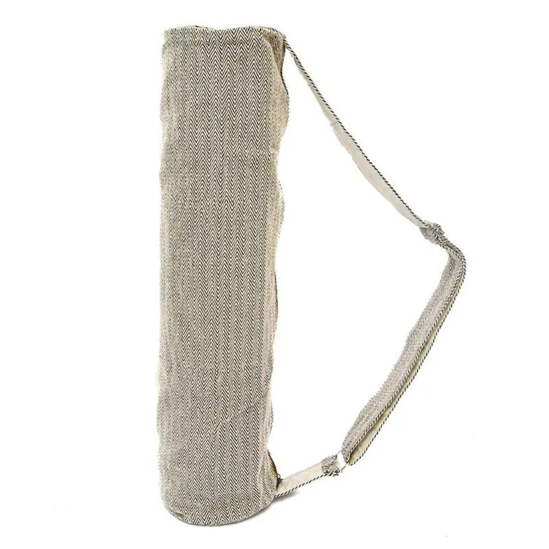 Yoga Mat Carry Bag | Essentials - Grey Zig Zag - 100% Natural Himalayan Hemp & Organic Cotton