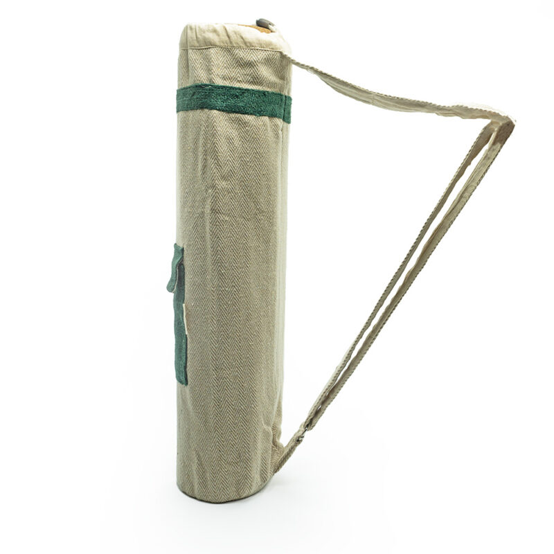 Yoga Mat Carry Bag Hemp Beige and Green
