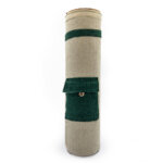 Yoga Mat Carry Bag Hemp Beige and Green - Front with Green Pocket