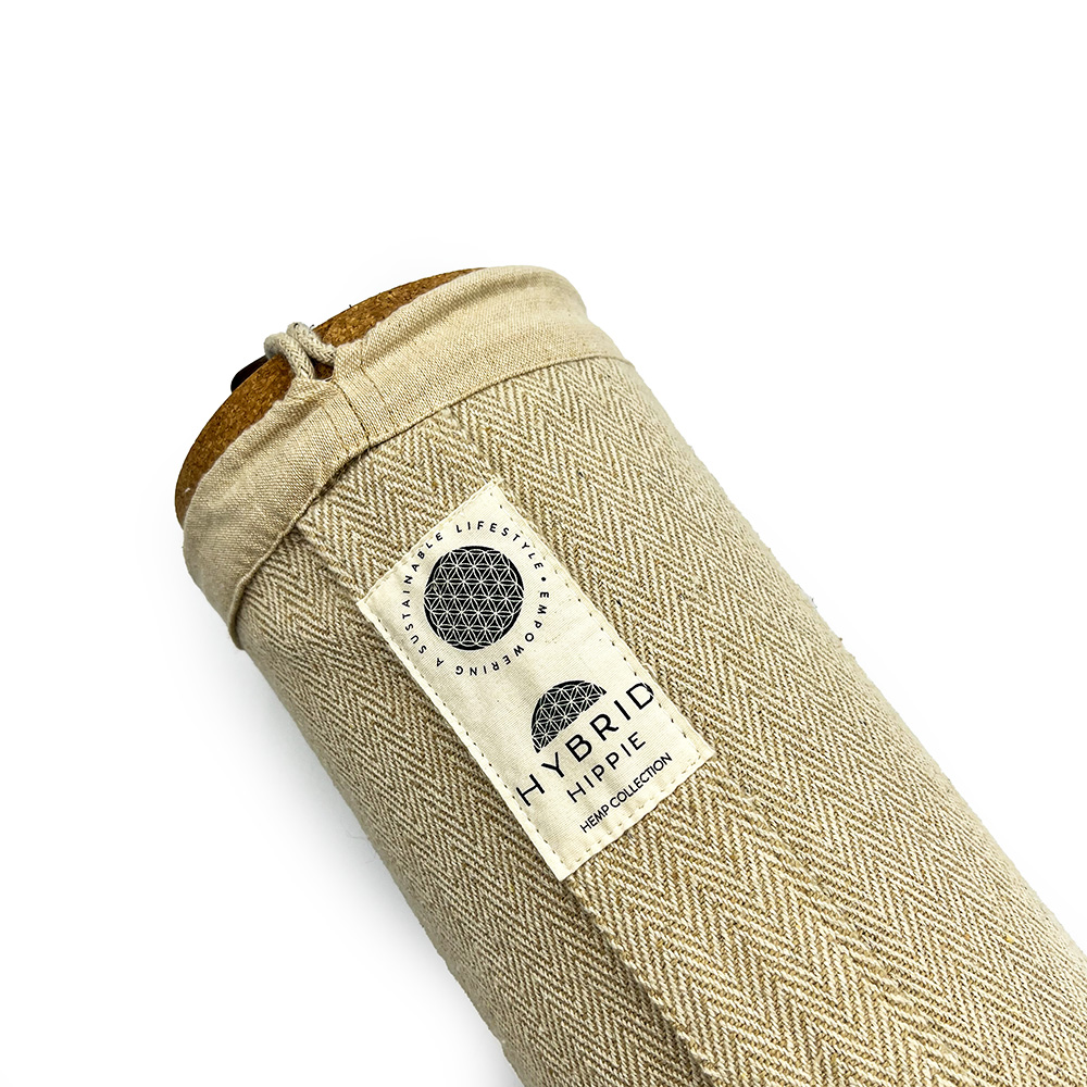 Yoga Mat Carry Bag Drawstring Beige 100 Natural Himalayan