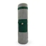 Yoga Mat Carry Bag Grey Green Hemp - Front with Green Pocket