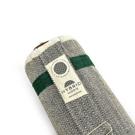 Yoga Mat Carry Bag Grey Green Hemp - Detail Shot