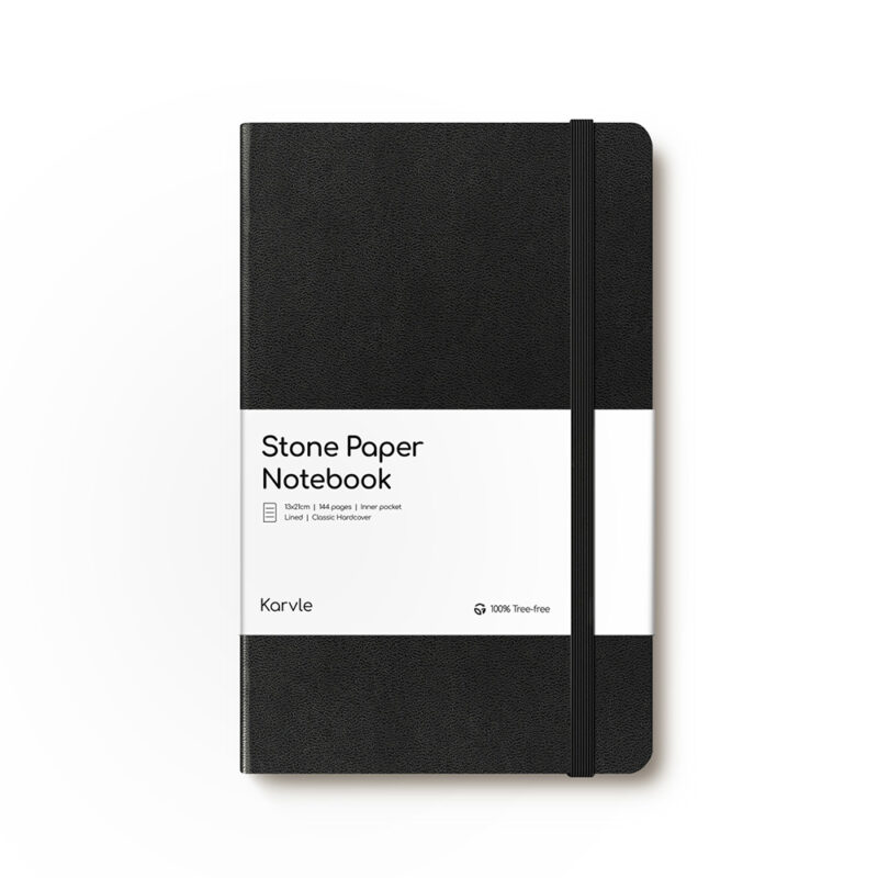 Ruled Hardcover Notebook in Black by Karvle