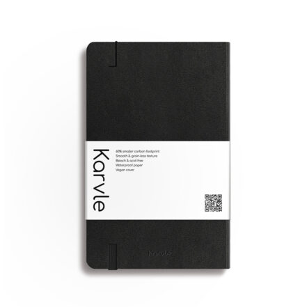 Ruled Hardcover Notebook in Black by Karvle