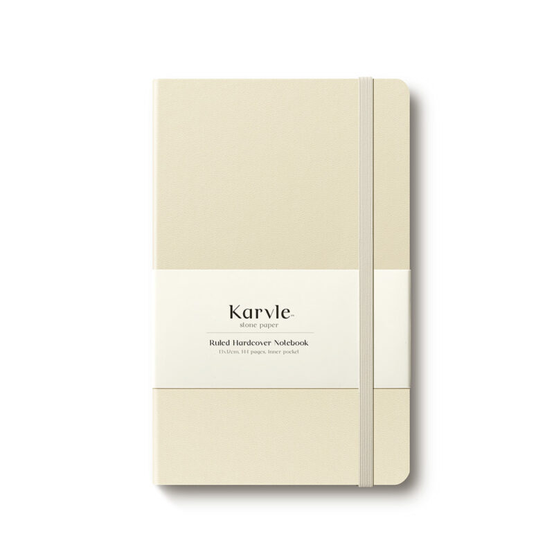 Ruled Hardcover Notebook in Cream Beige by Karvle