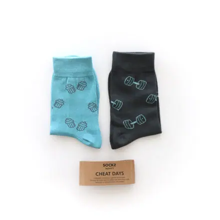 Cotton Socks Cheat Days by Socks Apart - Dumbbells and Cupcakes