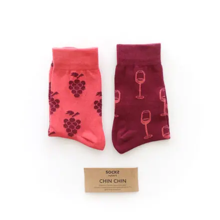 Cotton Socks Chin Chin by Socks Apart - Grapes and Wine