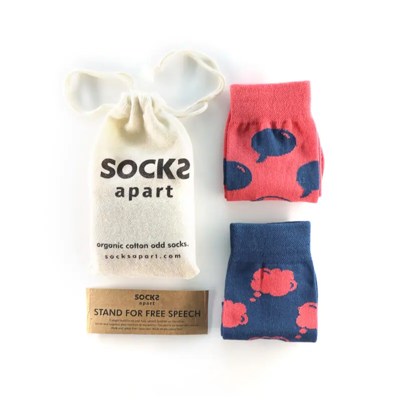 Cotton Socks Stand for Free Speech by Socks Apart - thought and speech