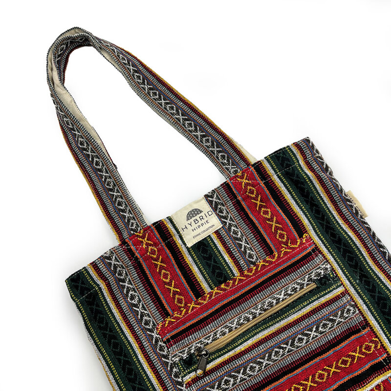 Ethnic Cotton Tote Bag - Arabesque - Flat