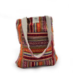 Ethnic Cotton Tote Bag - Woodstock Vibes - Front 2