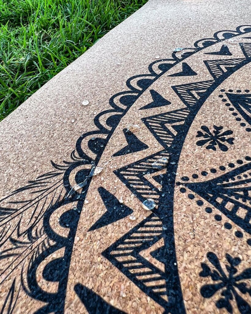 Sweat Beading on Cork Yoga Mat